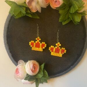 Royal Pixel Crown Earrings